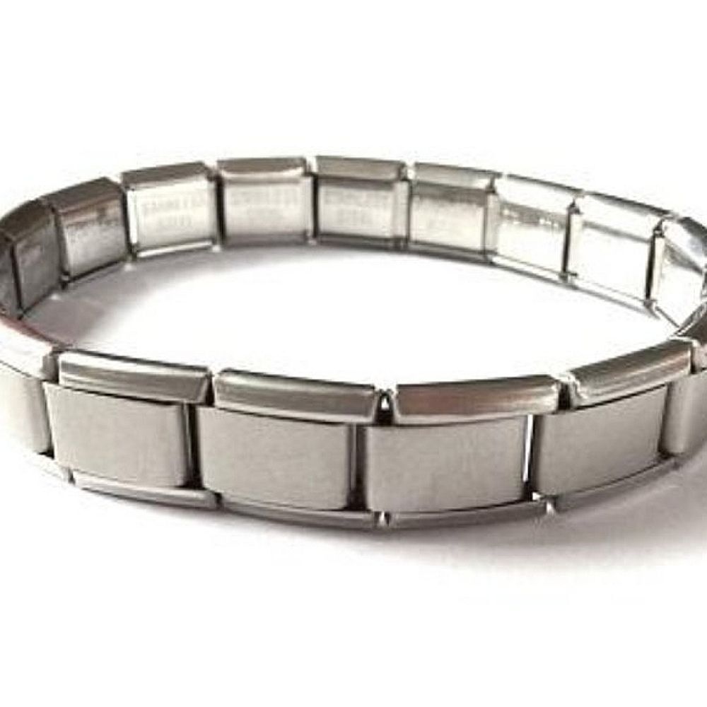 GP Firenze Stainless Steel Link Bracelet Matte Silver Italian Charm Style - Picture 2 of 5